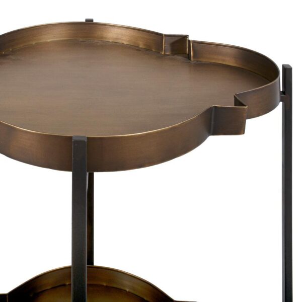 ΜΕΤΑΛΛΙΚΟ ΤΡΑΠΕΖΑΚΙ ΣΑΛΟΝΙΟΥ 2 ΕΠΙΠΕΔΩΝ Fylliana FL0181 ΧΡΥΣΟ - ΜΑΥΡΟ 58x50x62εκ