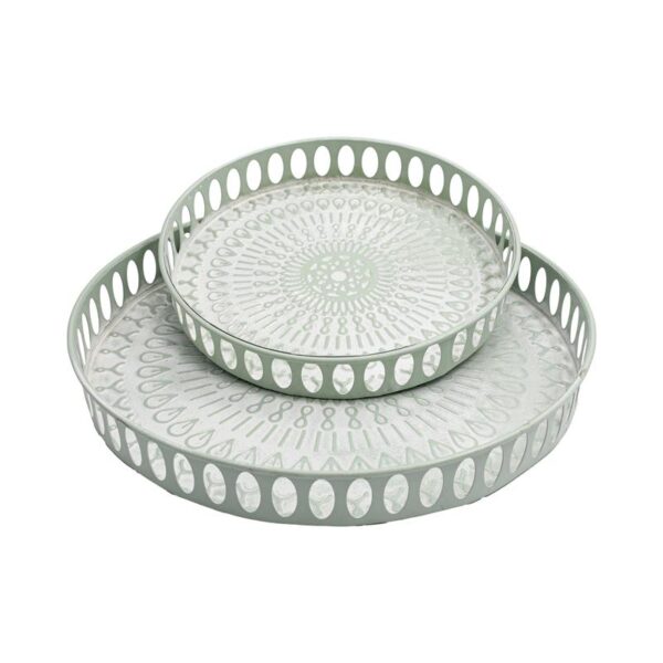 ΣΕΤ 2 ΜΕΤΑΛΛΙΚΟΙ ΔΙΣΚΟΙ Fylliana FL1510 MINT-ΛΕΥΚΟ ΧΡΩΜΑ 38x5εκ