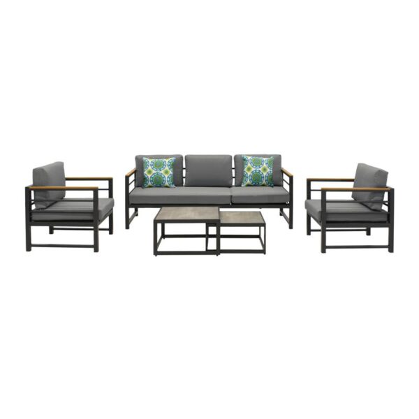 ΣΕΤ ΚΗΠΟΥ 5 ΤΕΜΑΧΙΩΝ Fylliana Hampshire ΓΚΡΙ ΧΡΩΜΑ 190x65x70εκ