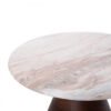 ΤΡΑΠΕΖΙ ΣΑΛΟΝΙΟΥ ΣΤΡΟΓΓΥΛΟ MALED HM18003 ΛΕΥΚΟ ΜΑΡΜΑΡO-ΞΥΛΟ MANGO Φ40x40,5Υεκ.