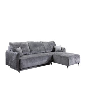 ΓΩΝΙΑΚΟΣ ΚΑΝΑΠΕΣ ΚΡΕΒΑΤΙ Crown ΓΚΡΙ ΧΡΩΜΑ 248x179x81εκ