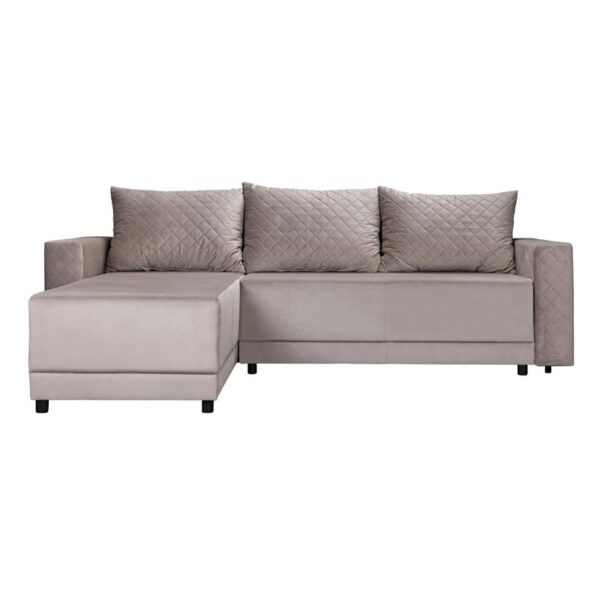 ΓΩΝΙΑΚΟΣ ΚΑΝΑΠΕΣ ΚΡΕΒΑΤΙ Lotos ΚΑΦΕ ΧΡΩΜΑ 237x168x80εκ