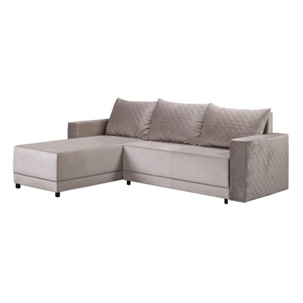 ΓΩΝΙΑΚΟΣ ΚΑΝΑΠΕΣ ΚΡΕΒΑΤΙ Lotos ΚΑΦΕ ΧΡΩΜΑ 237x168x80εκ