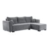 ΓΩΝΙΑΚΟΣ ΚΑΝΑΠΕΣ ΚΡΕΒΑΤΙ Migros ΓΚΡΙ ΧΡΩΜΑ 268x167x80εκ
