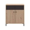 ΚΟΜΟΤΑ-ΜΠΟΥΦΕΣ Avignon 80 2K1F2V ARTISAN OAK-ΜΑΥΡΟ ΧΡΩΜΑ 80x40x90εκ