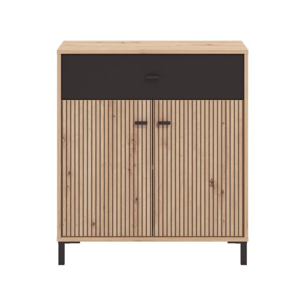 ΚΟΜΟΤΑ-ΜΠΟΥΦΕΣ Avignon 80 2K1F2V ARTISAN OAK-ΜΑΥΡΟ ΧΡΩΜΑ 80x40x90εκ