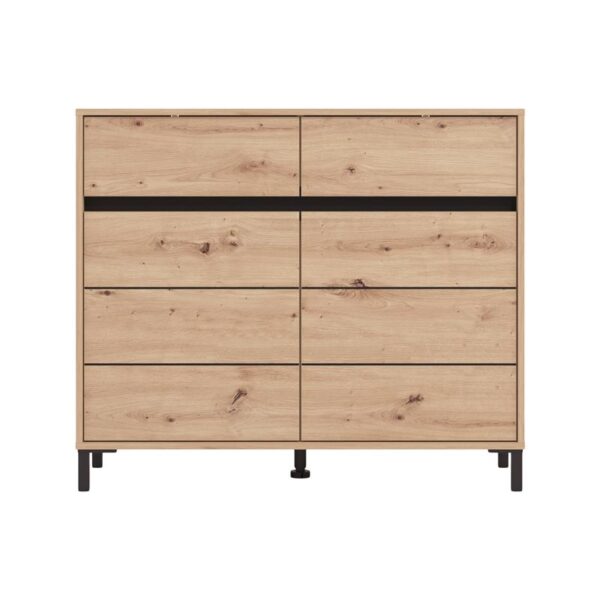 ΚΟΜΟΤΑ-ΜΠΟΥΦΕΣ MARRON 106 2K2F2V ARTISAN OAK/ΜΑΥΡΟ ΜΑΤΤ ΧΡΩΜΑ 106x40x90εκ