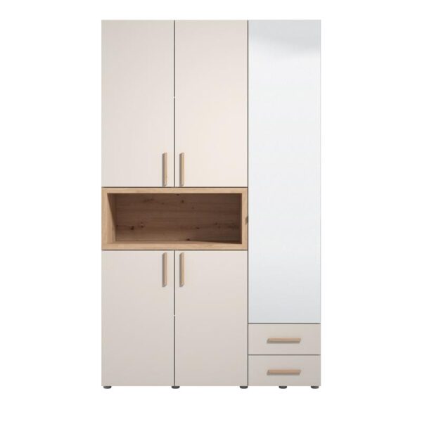 ΝΤΟΥΛΑΠΑ DONALD 3K2F1O h227 CASHMERE/ARTISAN OAK ΧΡΩΜΑ 135x57x227εκ