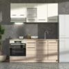 ΣΥΝΘΕΣΗ ΚΟΥΖΙΝΑΣ SAVONA 180 GREY OAK/ΛΕΥΚΟ 180x57x200εκ