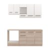 ΣΥΝΘΕΣΗ ΚΟΥΖΙΝΑΣ SAVONA 180 GREY OAK/ΛΕΥΚΟ 180x57x200εκ