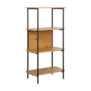 ΒΙΒΛΙΟΘΗΚΗ-ΡΑΦΙΕΡΑ ΜΕΤΑΛΛΙΚΗ Fylliana FL2504 BLACK OAK ΧΡΩΜΑ 60x36x122εκ