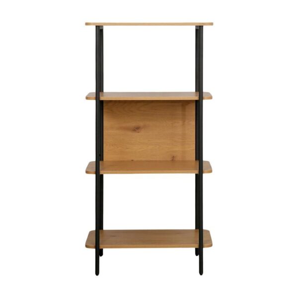 ΒΙΒΛΙΟΘΗΚΗ-ΡΑΦΙΕΡΑ ΜΕΤΑΛΛΙΚΗ Fylliana FL2504 BLACK OAK ΧΡΩΜΑ 60x36x122εκ