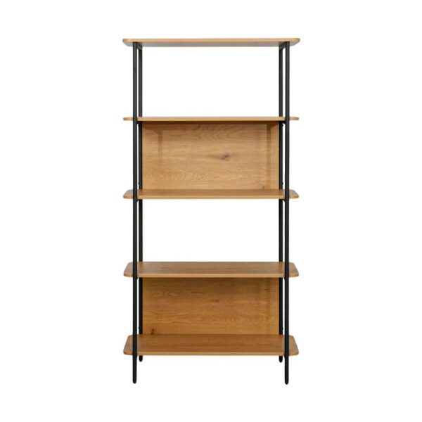 ΒΙΒΛΙΟΘΗΚΗ-ΡΑΦΙΕΡΑ ΜΕΤΑΛΛΙΚΗ Fylliana FL2504 BLACK OAK ΧΡΩΜΑ 60x36x158εκ