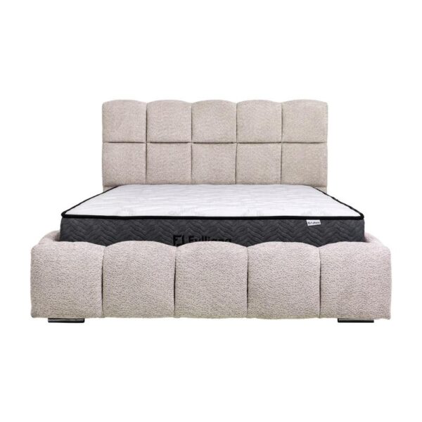ΔΙΠΛΟ ΚΡΕΒΑΤΙ Fylliana Velora ΜΠΕΖ ΧΡΩΜΑ 185x223x125εκ (160x200)