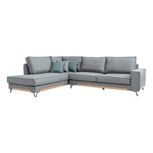 ΚΑΝΑΠΕΣ Fylliana Loftio ΑΡΙΣΤΕΡΗ ΓΩΝΙΑ ΓΚΡΙ ΧΡΩΜΑ 280x220x95εκ