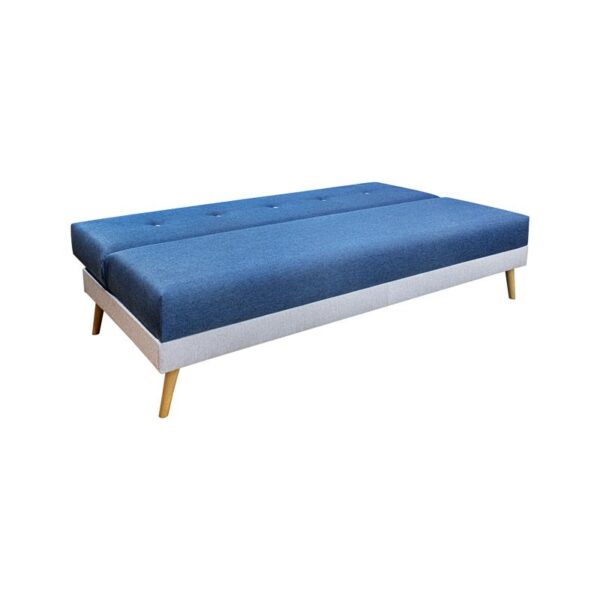 ΚΑΝΑΠΕΣ-ΚΡΕΒΑΤΙ Fylliana Napster DENIM ΥΦΑΣΜΑ ΜΕ ΓΚΡΙ ΡΙΓΑ 180x80x95εκ