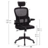 ΚΑΡΕΚΛΑ ΓΡΑΦΕΙΟΥ BASTON HM18236.01 ΜΑΥΡΟ MESH & PP ΣΚΕΛΕΤΟΣ 64x60x117-127Υεκ.