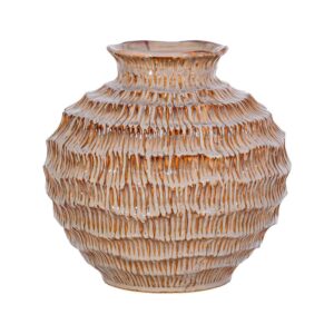ΚΕΡΑΜΙΚΟ ΒΑΖΟ Fylliana FL30016 ΓΚΡΙ-ΚΑΦΕ ΧΡΩΜΑ 25x24εκ