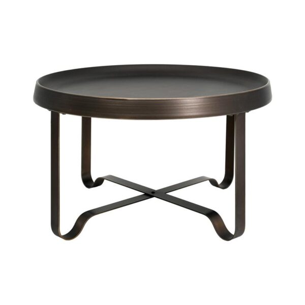 ΜΕΤΑΛΛΙΚΟ ΣΤΡΟΓΓΥΛΟ ΤΡΑΠΕΖΑΚΙ ΓΩΝΙΑΣ Fylliana FL592 ΜΑΥΡΟ ΧΡΩΜΑ 75x42εκ