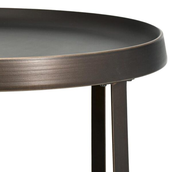 ΜΕΤΑΛΛΙΚΟ ΣΤΡΟΓΓΥΛΟ ΤΡΑΠΕΖΑΚΙ ΓΩΝΙΑΣ Fylliana FL592 ΜΑΥΡΟ ΧΡΩΜΑ 75x42εκ