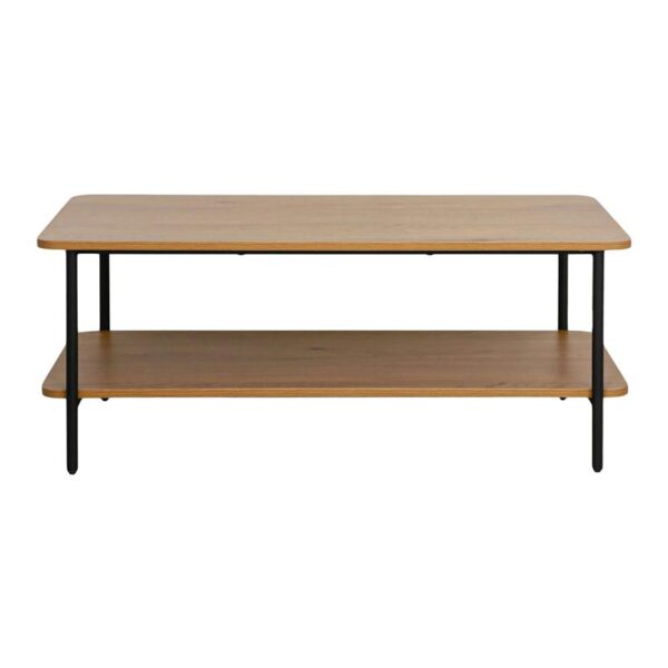 ΜΕΤΑΛΛΙΚΟ ΤΡΑΠΕΖΙ ΣΑΛΟΝΙΟΥ Fylliana FL2504 BLACK OAK ΧΡΩΜΑ 100x50x40εκ