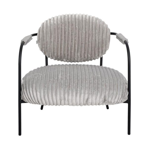 ΠΟΛΥΘΡΟΝΑ Fylliana FL812 ΓΚΡΙ ΥΦΑΣΜΑ ΜΕ ΜΕΤΑΛΛΙΚΑ ΠΟΔΙΑ 76x76x77εκ