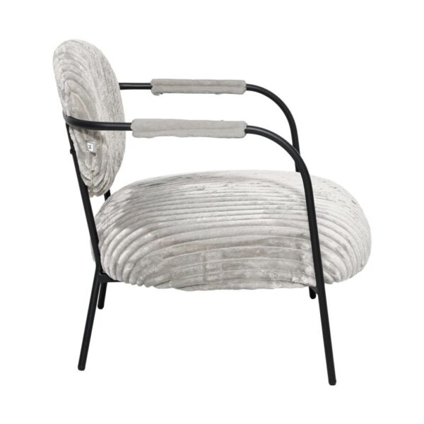 ΠΟΛΥΘΡΟΝΑ Fylliana FL812 ΓΚΡΙ ΥΦΑΣΜΑ ΜΕ ΜΕΤΑΛΛΙΚΑ ΠΟΔΙΑ 76x76x77εκ