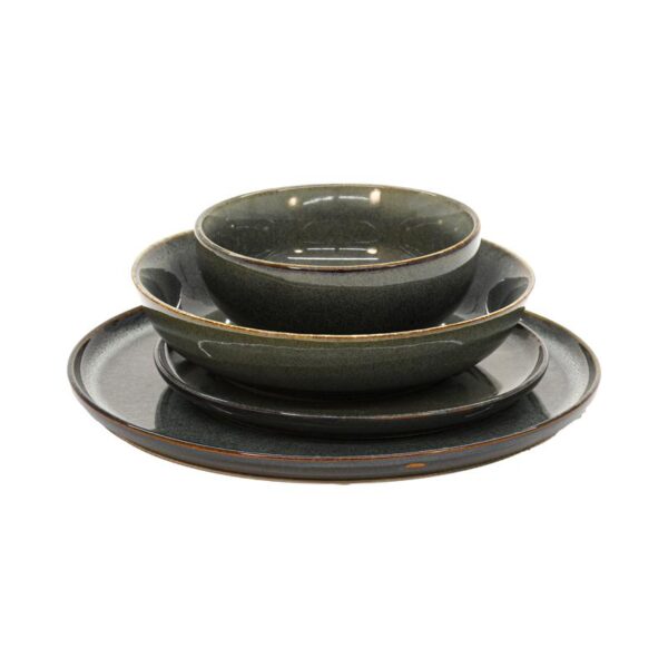 ΣΕΤ ΦΑΓΗΤΟΥ 16τμχ Fylliana FL25143 STONEWARE ΣΚΟΥΡΟ ΠΡΑΣΙΝΟ ΧΡΩΜΑ