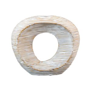 ΔΙΑΚΟΣΜΗΤΙΚΟ ΒΑΖΟ Fylliana FL1290 POLYRESIN ΛΕΥΚΟ-ΧΡΥΣΟ 28x10x25εκ