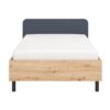 ΚΡΕΒΑΤΙ BARLETTA 120 ARTISAN OAK ΜΕ ΓΚΡΙ ΥΦΑΣΜΑ 131x213,5x85,5εκ (120x200)