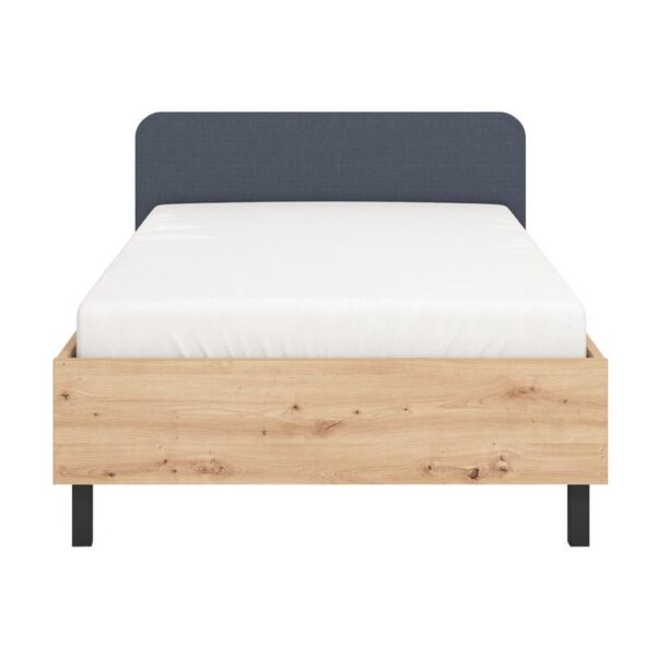 ΚΡΕΒΑΤΙ BARLETTA 120 ARTISAN OAK ΜΕ ΓΚΡΙ ΥΦΑΣΜΑ 131x213,5x85,5εκ (120x200)