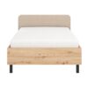 ΚΡΕΒΑΤΙ BARLETTA 120 ARTISAN OAK ΜΕ ΜΠΕΖ ΥΦΑΣΜΑ 131x213,5x85,5εκ (120x200)