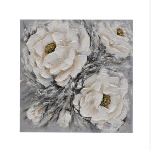 ΠΙΝΑΚΑΣ ΣΕ ΚΑΜΒΑ Fylliana ΛΕΥΚΟ-ΜΠΕΖ-ΚΑΦΕ 100x100xεκ