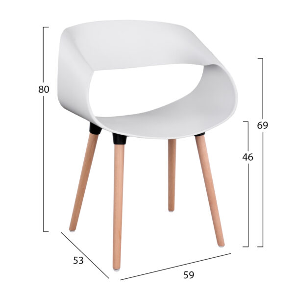ΣΕΤ ΤΡΑΠΕΖΑΡΙΑΣ 5ΤΜΧ MAGGIE HM21186 MDF TOP & ΠΟΛΥΠΡΟΠΥΛΕΝΙΟ ΣΕ ΛΕΥΚΟ ΧΡΩΜΑ