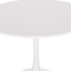 ΤΡΑΠΕΖΙ ΣΤΡΟΓΓΥΛΟ BROLIN HM18141.01 MDF TOP-ΒΑΣΗ ΜΕΤΑΛΛΙΚΗ--ΛΕΥΚΟ Φ90x73Υεκ