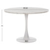 ΤΡΑΠΕΖΙ ΤΡΑΠΕΖΑΡΙΑΣ ROLLO HM9422.11 ΣΤΡΟΓΓΥΛΟ WHITE MARBLE Φ120x74Yεκ.