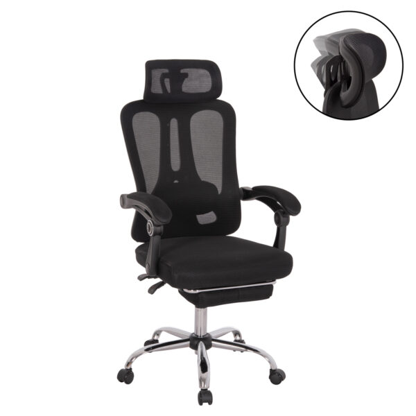 ΚΑΡΕΚΛΑ ΓΡΑΦΕΙΟΥ BARNET HM18258.01 ΜΑΥΡΟ MESH-ΜΑΥΡΟΣ ΣΚΕΛΕΤΟΣ NYLON 61x62x123Υ