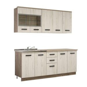ΚΟΥΖΙΝΑ Kent 200 Grey Oak-White Oak 200*60/31*217(82/74.5)