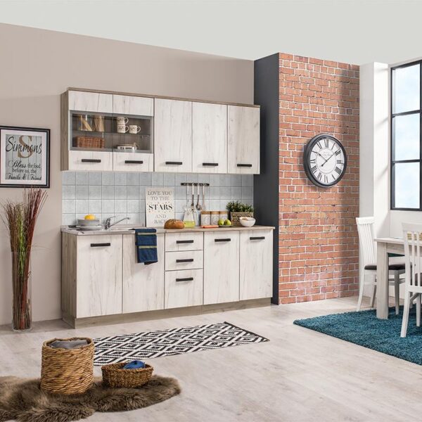 ΚΟΥΖΙΝΑ Kent 200 Grey Oak-White Oak 200*60/31*217(82/74.5)