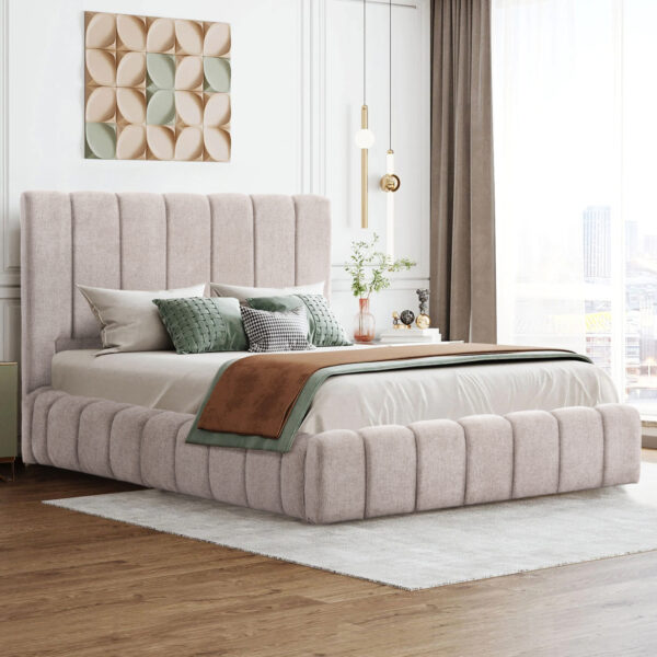 ΚΡΕΒΑΤΙ REMO ΜΕ ΑΠΟΘΗΚΕΥΤΙΚΟ ΧΩΡΟ HM719.22 ΥΦΑΣΜΑ TEDDY ΓΚΡΙ-ΓΙΑ ΣΤΡΩΜΑ 160x200εκ