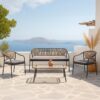 ΜΕΤΑΛΛΙΚΟ ΣΕΤ ΚΗΠΟΥ 4 ΤΜΧ Fylliana 2133 ΓΚΡΙ 124x62x77εκ
