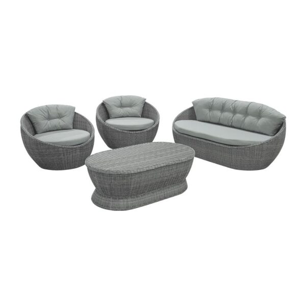 ΣΕΤ ΣΑΛΟΝΙ ΕΞΟΧΗΣ Fylliana Aluminium "Komal" ΓΚΡΙ ΧΡΩΜΑ