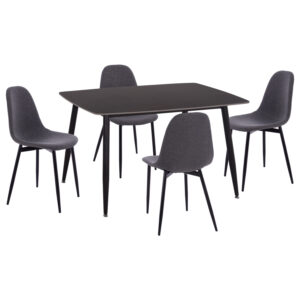 ΣΕΤ ΤΡΑΠΕΖΑΡΙΑΣ 5ΤΜΧ RAVEN HM21068.02 ΚΕΡΑΜΙΚΟ TOP ΜΑΥΡΟ ΜΑΡΜΑΡΟ--ΓΚΡΙ ΥΦΑΣΜΑ