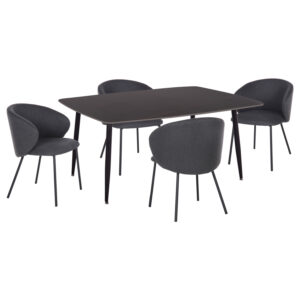 ΣΕΤ ΤΡΑΠΕΖΑΡΙΑΣ 5ΤΜΧ RAVEN HM21069.02 ΚΕΡΑΜΙΚΟ TOP ΜΑΥΡΟ ΜΑΡΜΑΡΟ & 4 ΚΑΡΕΚΛΕΣ