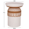 ΒΟΗΘΗΤΙΚΟ ΤΡΑΠΕΖΙ PRILEP HM18159.02 FIBER CEMENT ΛΕΥΚΟ & RATTAN--Φ60x76,5Υεκ
