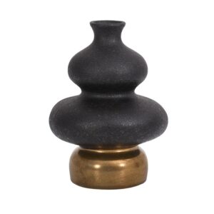 ΚΕΡΑΜΙΚΟ ΒΑΖΟ Fylliana FL0399 ΜΑΥΡΟ-ΧΡΥΣΟ ΧΡΩΜΑ 18x18x23εκ