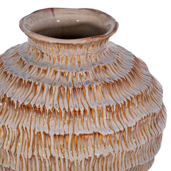 ΚΕΡΑΜΙΚΟ ΒΑΖΟ Fylliana FL30016 ΓΚΡΙ-ΚΑΦΕ ΧΡΩΜΑ 25x24εκ