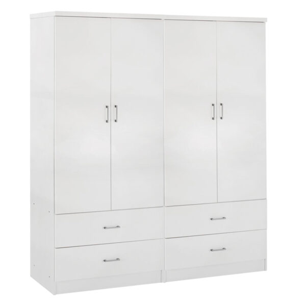 ΝΤΟΥΛΑΠΑ 4ΦΥΛΛΗ REINA ME 4 ΣΥΡΤΑΡΙΑ HM21258 ΜΕΛΑΜΙΝΗ ΣΕ ΛΕΥΚΟ 160x42,5x180,5Υεκ