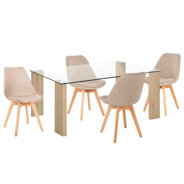 set-trapezarias-5tmch-fb92126902-trapezi.jpg ΣΕΤ ΤΡΑΠΕΖΑΡΙΑΣ 5ΤΜΧ MORGAN HM21269.02 ΤΡΑΠΕΖΙ & 4 ΚΑΡΕΚΛΕΣ - ΜΠΕΖ ΥΦΑΣΜΑ