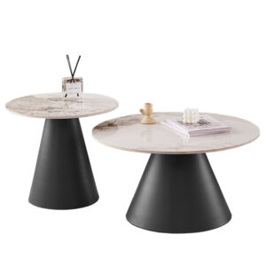 ΤΡΑΠΕΖΙΑ ΣΑΛΟΝΙΟΥ RIDGE(X) HM18307.02 SINTERED STONE TOPS--ΒΑΣΕΙΣ ΜΑΥΡΕΣ Φ50 & Φ70